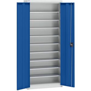 Armario de Acero Eurokraft Pro - 1575 mm, Gris Claro / Azul Genciana, 9 Estantes Armario de Acero Eurokraft Pro - 1575 mm, Gris Claro / Azul Genciana, 9 Estantes