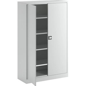 Armario de acero Eurokraft - 4 estantes - Estructura estable - Gris claro - Armario de almacenamiento Armario de acero Eurokraft - 4 estantes - Estructura estable - Gris claro - Armario de almacenamiento