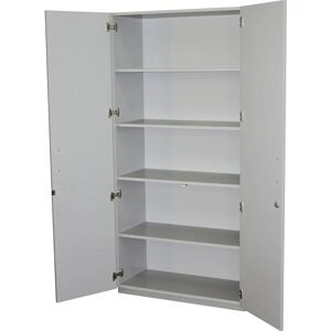 Armario de puertas batientes - 4 estantes, gris claro, Eurokraft Pro Armario de puertas batientes - 4 estantes, gris claro, Eurokraft Pro