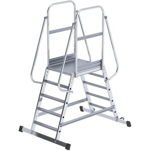 Escalera de plataforma de aluminio eurokraft pro - 2x5 peldaños Escalera de plataforma de aluminio eurokraft pro - 2x5 peldaños