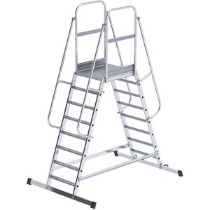 Escalera de aluminio con plataforma Eurokraft pro - Escalera Escalera de aluminio con plataforma Eurokraft pro - Escalera