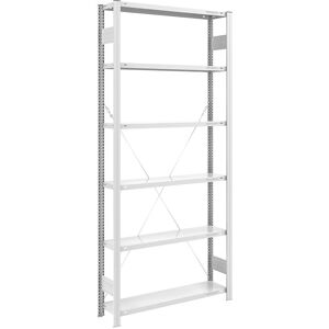 Estantería ligera de almacén EUROKRAFTpro - 2500 mm - RAL 7035 Estantería ligera de almacén EUROKRAFTpro - 2500 mm - RAL 7035