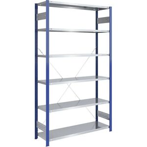 Estantería de almacén azul galvanizada - Eurokraft Estantería de almacén azul galvanizada - Eurokraft