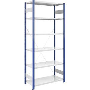 Estantería almacén Eurokraft pro - Azul y gris claro - 2500x1000mm Estantería almacén Eurokraft pro - Azul y gris claro - 2500x1000mm