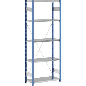 EUROKRAFTpro Verstellbares Stahlregal - 2350 mm, Blau / Verzinkt - Grundmodell EUROKRAFTpro Verstellbares Stahlregal - 2350 mm, Blau / Verzinkt - Grundmodell