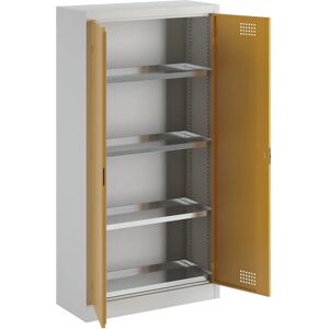 Armoire de stockage eurokraft basic - 1800mm, 3 étagères, Porte jaune - Publicité Armoire de stockage eurokraft basic - 1800mm, 3 étagères, Porte jaune - Publicité