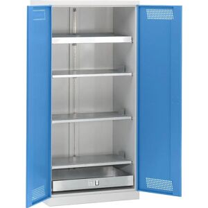 Armario de almacenamiento químico Eurokraft pro - 5 estantes, azul claro Armario de almacenamiento químico Eurokraft pro - 5 estantes, azul claro