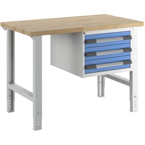 Eurokraft Pro Serie 7000 Banco de Trabajo - 3 Cajones - Azul Claro RAL 5012 Eurokraft Pro Serie 7000 Banco de Trabajo - 3 Cajones - Azul Claro RAL 5012