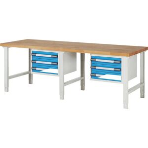 Banco de trabajo eurokraft pro - Sistema 7000, 6 Cajones, 2500x900mm - Bancos de trabajo Banco de trabajo eurokraft pro - Sistema 7000, 6 Cajones, 2500x900mm - Bancos de trabajo
