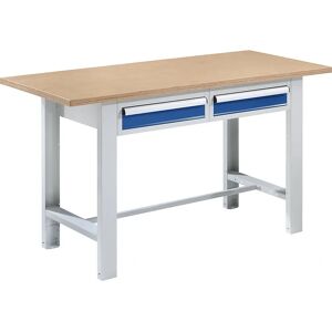 Banco da lavoro modulare Eurokraft Basic - 1500mm, 2 cassetti, blu Banco da lavoro modulare Eurokraft Basic - 1500mm, 2 cassetti, blu