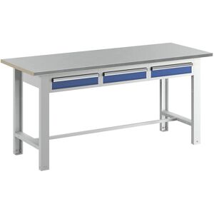 Banco de trabajo básico Eurokraft - estructura en U, 1850mm, 3 cajones Banco de trabajo básico Eurokraft - estructura en U, 1850mm, 3 cajones