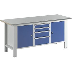 Eurokraft basic Banco de trabajo con encimera de acero - Muebles taller Eurokraft basic Banco de trabajo con encimera de acero - Muebles taller