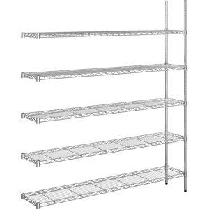 Estantería de malla de acero cromada - 1520x360mm - 5 baldas Estantería de malla de acero cromada - 1520x360mm - 5 baldas