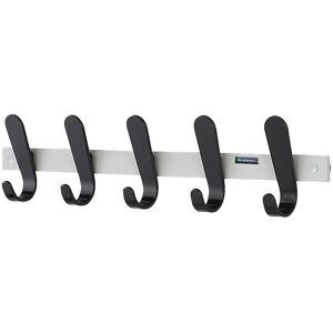 Eurokraft Pro Appendiabiti da parete - 5 ganci, alluminio, nero Eurokraft Pro Appendiabiti da parete - 5 ganci, alluminio, nero