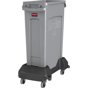 Conjunto de lixeiras Rubbermaid Slim Jim - 60L, Prata/Cinza, com Carrinhos Conjunto de lixeiras Rubbermaid Slim Jim - 60L, Prata/Cinza, com Carrinhos