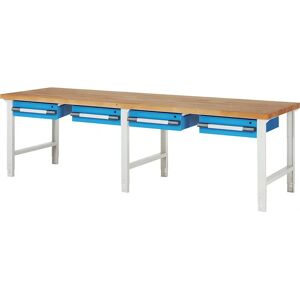 Banco de trabajo modular Eurokraft Pro - 4 cajones, azul - Banco Banco de trabajo modular Eurokraft Pro - 4 cajones, azul - Banco