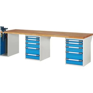 Banco de trabajo Serie 7000 de Eurokraft pro - Sistema modular con 10 cajones Banco de trabajo Serie 7000 de Eurokraft pro - Sistema modular con 10 cajones