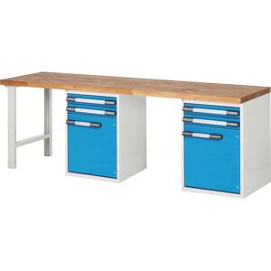 Banco de trabajo modular Serie 7000 de Eurokraft Pro - 2500x700mm Banco de trabajo modular Serie 7000 de Eurokraft Pro - 2500x700mm