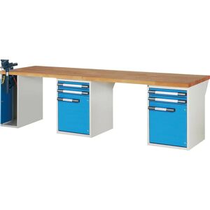 Eurokraft pro Série 7000 - Sistema modular de bancada de trabalho - 4 gavetas, 2 portas Eurokraft pro Série 7000 - Sistema modular de bancada de trabalho - 4 gavetas, 2 portas