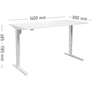 Mesa Venla elétrica ajustável em altura - Retangular - 1600x800mm Mesa Venla elétrica ajustável em altura - Retangular - 1600x800mm