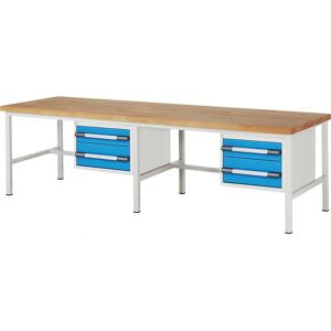 Eurokraft pro Bancada de trabalho Série 8000 - 4 gavetas - Azul claro - Bancadas de trabalho Eurokraft pro Bancada de trabalho Série 8000 - 4 gavetas - Azul claro - Bancadas de trabalho
