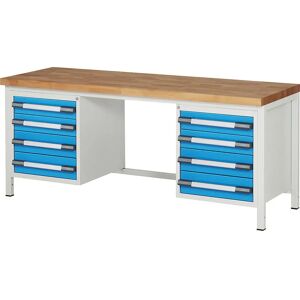 Eurokraft pro Banco de trabajo - 12 cajones - Azul claro RAL 5012 Eurokraft pro Banco de trabajo - 12 cajones - Azul claro RAL 5012