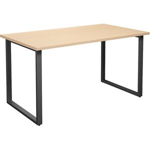 Escritorio multifuncional Kaiserkraft DUO-O - 1200x800mm, Haya/Negro Escritorio multifuncional Kaiserkraft DUO-O - 1200x800mm, Haya/Negro