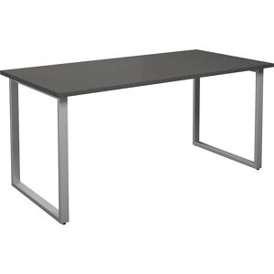Mesa multifuncional Kaiserkraft DUO-O - Rectangular, 1600x800mm, Gris oscuro/Plateado Mesa multifuncional Kaiserkraft DUO-O - Rectangular, 1600x800mm, Gris oscuro/Plateado