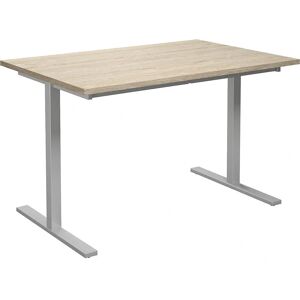 Escritorio multifuncional Kaiserkraft DUO-T - 1200x800mm, Roble, Plateado Escritorio multifuncional Kaiserkraft DUO-T - 1200x800mm, Roble, Plateado