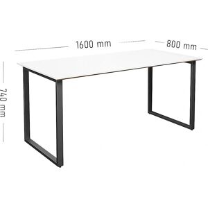 Mesa multifuncional Kaiserkraft DUO-O Trend - 1600x800mm Blanco/Negro Mesa multifuncional Kaiserkraft DUO-O Trend - 1600x800mm Blanco/Negro