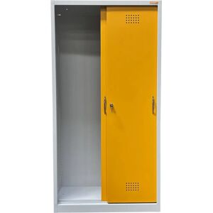 Armoire en acier eurokraft basic - 2 portes, gris et jaune - Publicité Armoire en acier eurokraft basic - 2 portes, gris et jaune - Publicité
