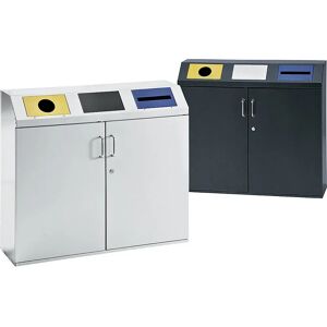 Armario de Reciclaje Eurokraft Pro - 3 Compartimentos, Gris Claro Armario de Reciclaje Eurokraft Pro - 3 Compartimentos, Gris Claro