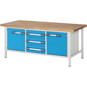 Banco da lavoro Eurokraft Pro - Serie 8000, 3 cassetti, 2 ante, 2000x900mm Banco da lavoro Eurokraft Pro - Serie 8000, 3 cassetti, 2 ante, 2000x900mm