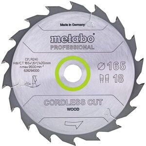 Metabo Bezprzewodowa tarcza do piły - 165 mm, 18 zębów - Profesjonalna Metabo Bezprzewodowa tarcza do piły - 165 mm, 18 zębów - Profesjonalna