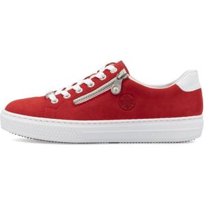 Červené zip boty Rieker L59L1-33 pro ženy - Obuv Červené zip boty Rieker L59L1-33 pro ženy - Obuv