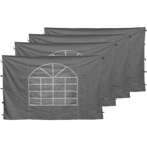 Quick Star - 4 Panneaux Latéraux avec Fenêtre en PVC pour Pavillon Sahara 3x3m - Gris - Publicité Quick Star - 4 Panneaux Latéraux avec Fenêtre en PVC pour Pavillon Sahara 3x3m - Gris - Publicité
