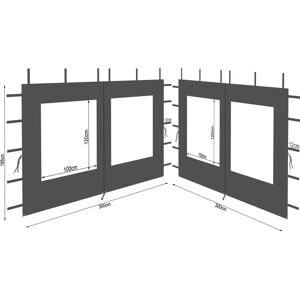 Quick Star - 2 Murs latéraux pour Pavillon - Polyester Étanche 300x195cm - Anthracite - Publicité Quick Star - 2 Murs latéraux pour Pavillon - Polyester Étanche 300x195cm - Anthracite - Publicité