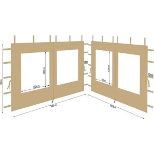 Quick Star - 2 Murs latéraux avec fenêtre - Pavillon beige étanche 3x3m - Publicité Quick Star - 2 Murs latéraux avec fenêtre - Pavillon beige étanche 3x3m - Publicité