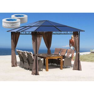 Gazebo metálico 3x3,6m - Resistente a la intemperie con paneles dobles Gazebo metálico 3x3,6m - Resistente a la intemperie con paneles dobles