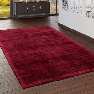 PACO HOME - Alfombra de viscosa hecha a mano 80x150cm - Rojo - Alfombra PACO HOME - Alfombra de viscosa hecha a mano 80x150cm - Rojo - Alfombra