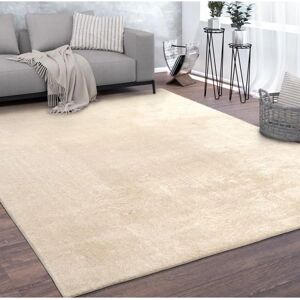 Tapis beige à poil court - Paco Home - Publicité Tapis beige à poil court - Paco Home - Publicité