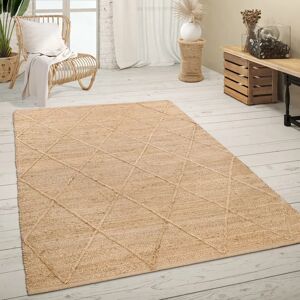 PACO HOME Skive 685 - Alfombra de yute tejida a mano Patrón de rombos PACO HOME Skive 685 - Alfombra de yute tejida a mano Patrón de rombos