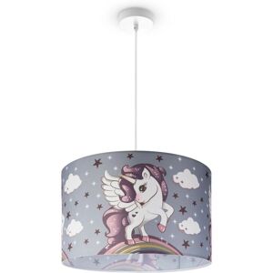 Lámpara de suspensión blanca PACO HOME Cosmo 213 - Diseño de unicornio infantil Lámpara de suspensión blanca PACO HOME Cosmo 213 - Diseño de unicornio infantil