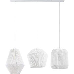 PACO HOME Lámpara Colgante Blanca Boho - Luz para Comedor con Cesta E27 PACO HOME Lámpara Colgante Blanca Boho - Luz para Comedor con Cesta E27