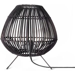 PACO HOME PIRU Lámpara de Mesa - Estilo Boho Rattán Negra PACO HOME PIRU Lámpara de Mesa - Estilo Boho Rattán Negra