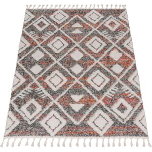PACO HOME Monza 654 Hochflor-Teppich - 140x200cm Bunt Rauten Muster PACO HOME Monza 654 Hochflor-Teppich - 140x200cm Bunt Rauten Muster