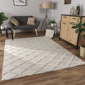 Tapis PACO HOME Utrecht 642 - Poil court, motif diamant 3D, Beige - Publicité Tapis PACO HOME Utrecht 642 - Poil court, motif diamant 3D, Beige - Publicité