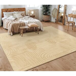Paco Home - Alfombra Beige 7 de Pelo Corto Diseño Geométrico - Alfombra Paco Home - Alfombra Beige 7 de Pelo Corto Diseño Geométrico - Alfombra