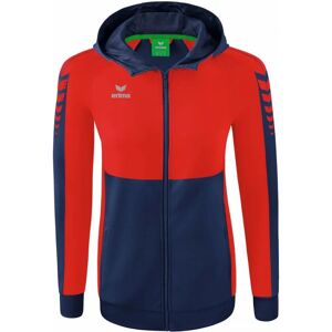 ERIMA Damen Six Wings Hooded Training Jacket - Red/Blue - 42 ERIMA Damen Six Wings Hooded Training Jacket - Red/Blue - 42