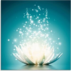 ARTLAND Blaues Lotus Wandbild - 50x50cm - Glasbild ARTLAND Blaues Lotus Wandbild - 50x50cm - Glasbild